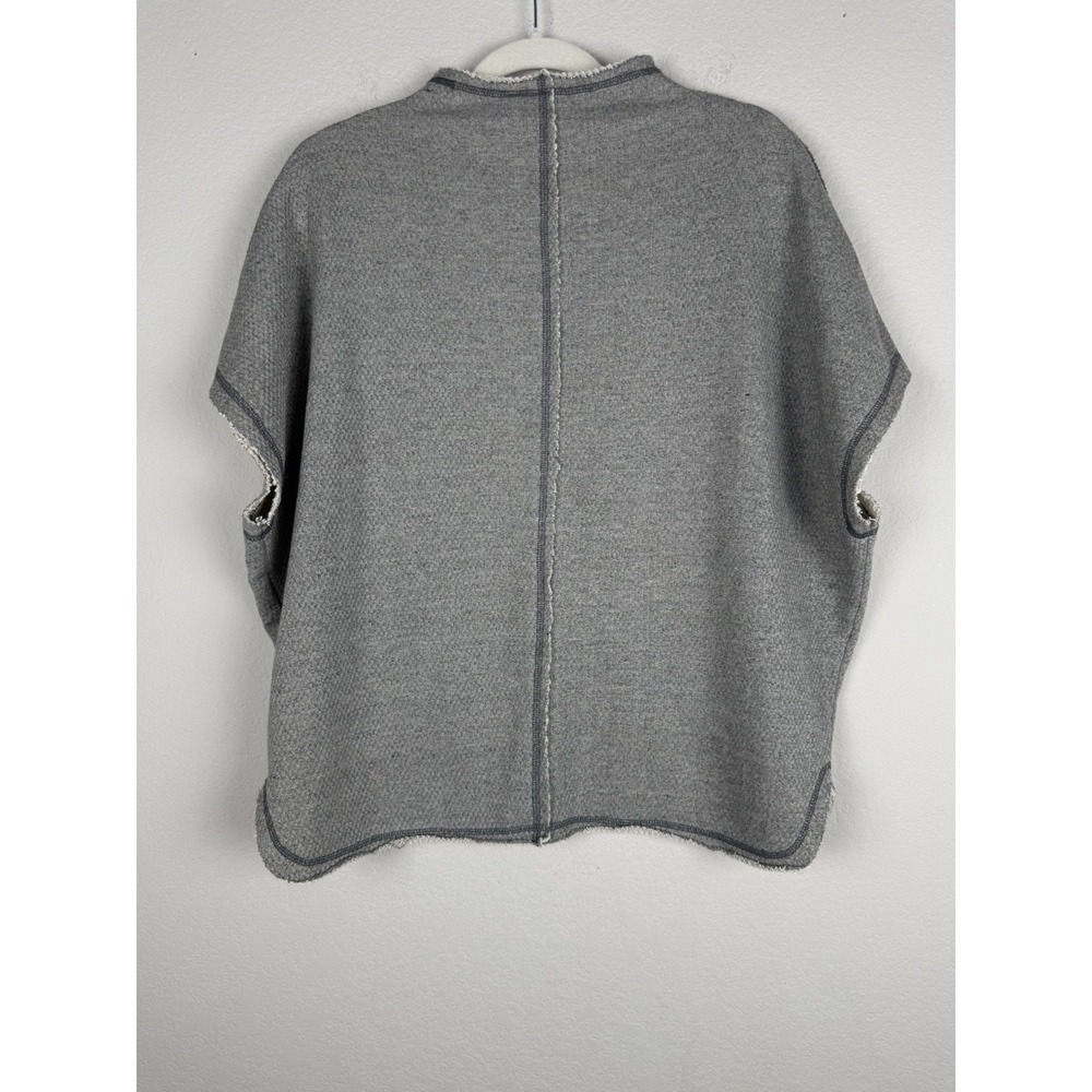 Pilcro Funnel Neck Gray Pullover Top Sweater Women's Medium Raw Hem Casual Boho - Picture 10 of 14